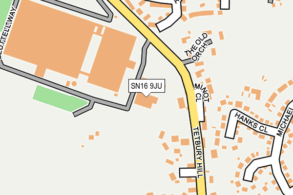 SN16 9JU map - OS OpenMap – Local (Ordnance Survey)