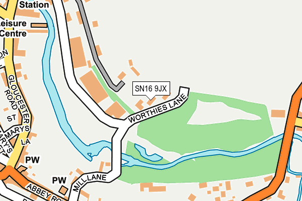SN16 9JX map - OS OpenMap – Local (Ordnance Survey)
