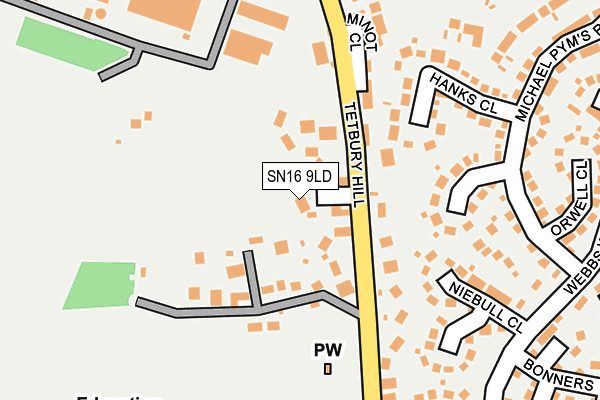 SN16 9LD map - OS OpenMap – Local (Ordnance Survey)