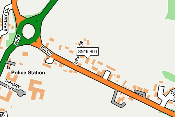 SN16 9LU map - OS OpenMap – Local (Ordnance Survey)