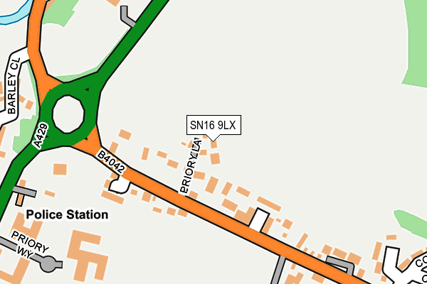 SN16 9LX map - OS OpenMap – Local (Ordnance Survey)