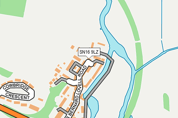 SN16 9LZ map - OS OpenMap – Local (Ordnance Survey)