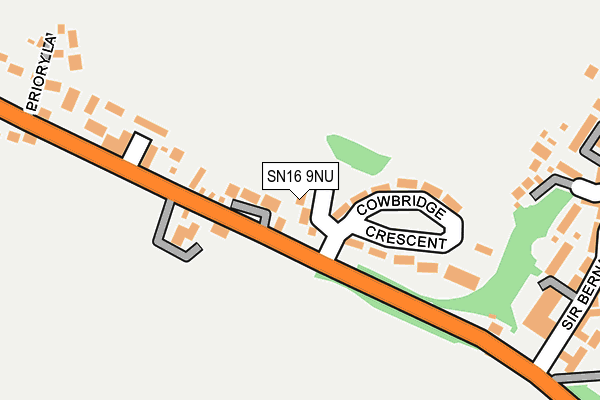 SN16 9NU map - OS OpenMap – Local (Ordnance Survey)