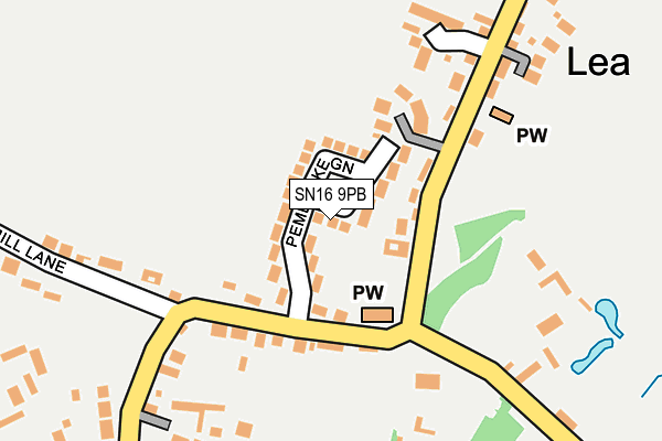 SN16 9PB map - OS OpenMap – Local (Ordnance Survey)