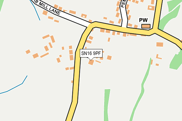 SN16 9PF map - OS OpenMap – Local (Ordnance Survey)