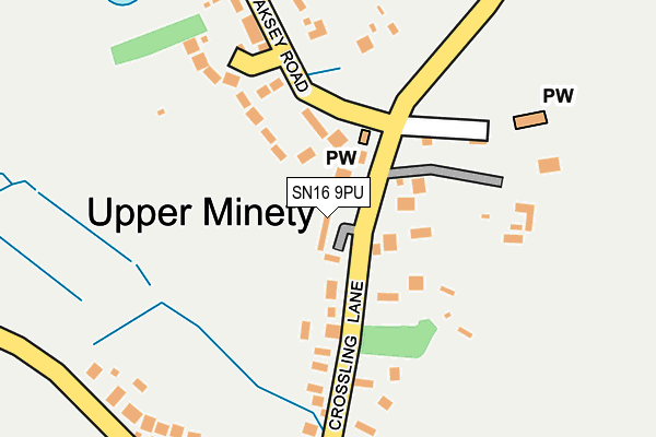 SN16 9PU map - OS OpenMap – Local (Ordnance Survey)