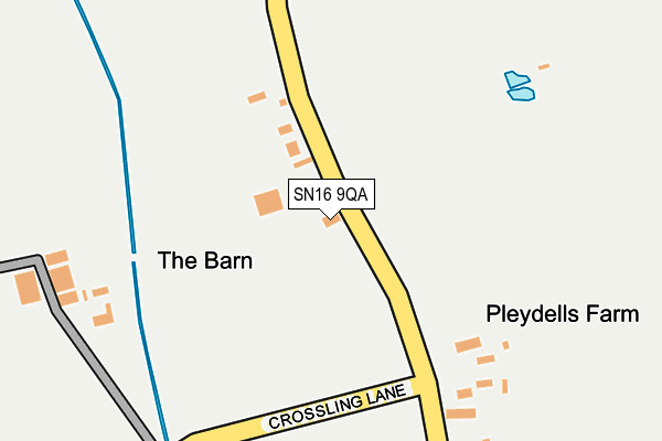 SN16 9QA map - OS OpenMap – Local (Ordnance Survey)