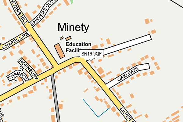SN16 9QF map - OS OpenMap – Local (Ordnance Survey)