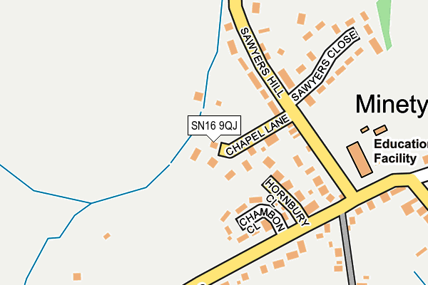 SN16 9QJ map - OS OpenMap – Local (Ordnance Survey)