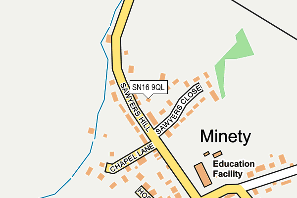 SN16 9QL map - OS OpenMap – Local (Ordnance Survey)