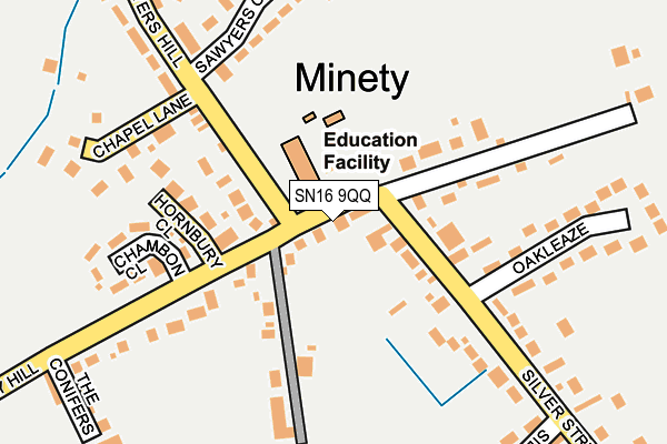 SN16 9QQ map - OS OpenMap – Local (Ordnance Survey)