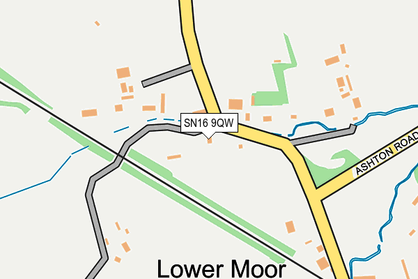 SN16 9QW map - OS OpenMap – Local (Ordnance Survey)