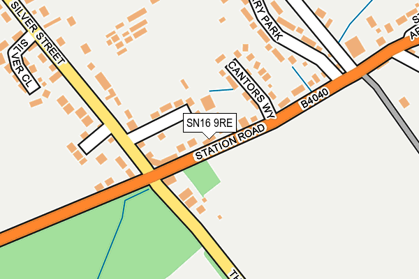 SN16 9RE map - OS OpenMap – Local (Ordnance Survey)