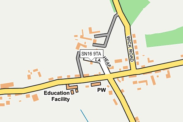 SN16 9TA map - OS OpenMap – Local (Ordnance Survey)