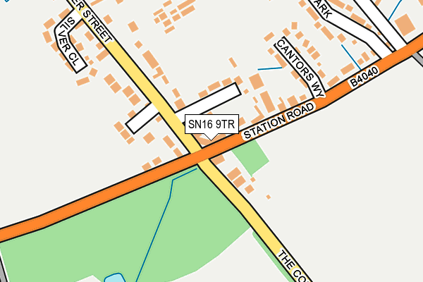SN16 9TR map - OS OpenMap – Local (Ordnance Survey)