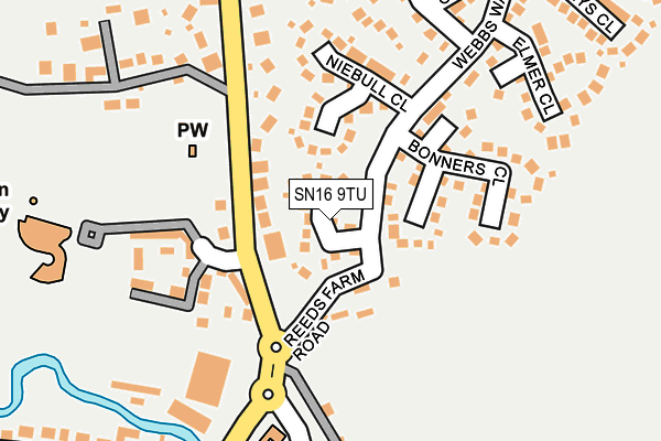 SN16 9TU map - OS OpenMap – Local (Ordnance Survey)
