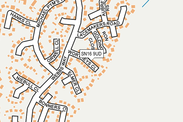 SN16 9UD map - OS OpenMap – Local (Ordnance Survey)
