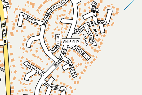 SN16 9UP map - OS OpenMap – Local (Ordnance Survey)