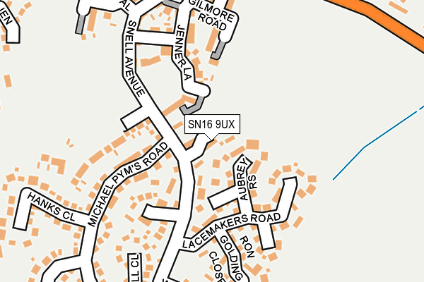 SN16 9UX map - OS OpenMap – Local (Ordnance Survey)