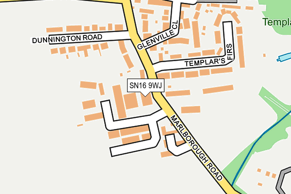 SN16 9WJ map - OS OpenMap – Local (Ordnance Survey)