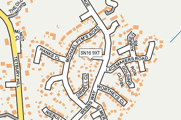 SN16 9XT map - OS OpenMap – Local (Ordnance Survey)