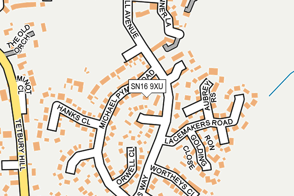 SN16 9XU map - OS OpenMap – Local (Ordnance Survey)