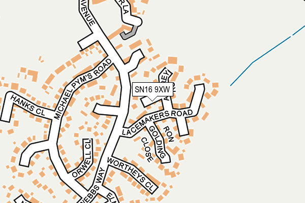 SN16 9XW map - OS OpenMap – Local (Ordnance Survey)