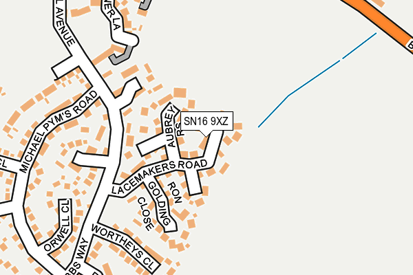 SN16 9XZ map - OS OpenMap – Local (Ordnance Survey)