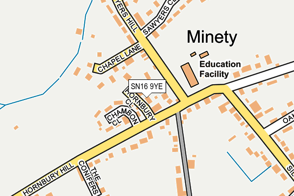 SN16 9YE map - OS OpenMap – Local (Ordnance Survey)