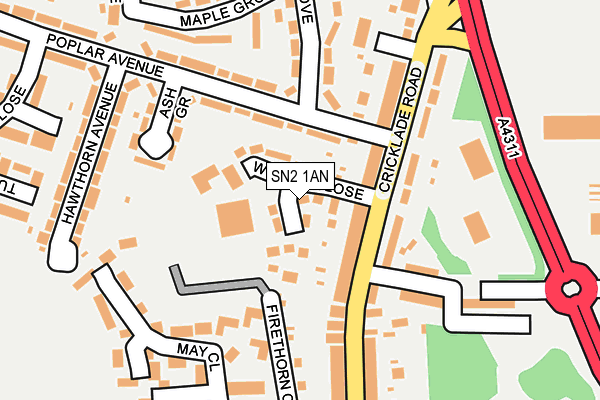 SN2 1AN map - OS OpenMap – Local (Ordnance Survey)