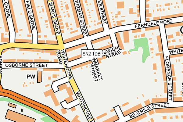 SN2 1DB map - OS OpenMap – Local (Ordnance Survey)