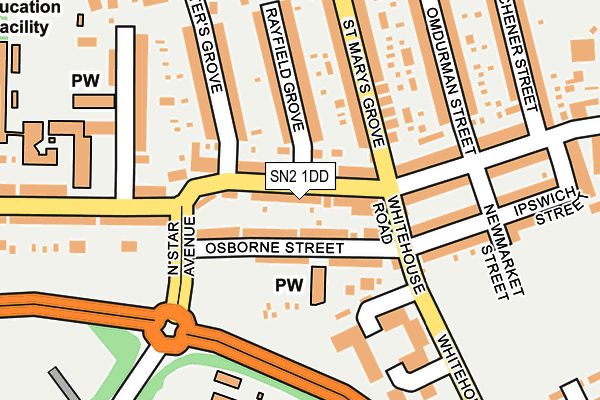 SN2 1DD map - OS OpenMap – Local (Ordnance Survey)