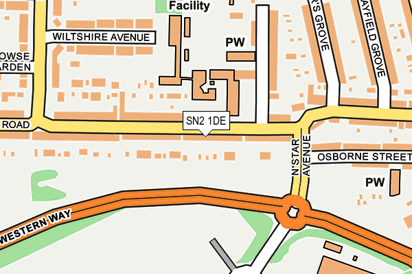 SN2 1DE map - OS OpenMap – Local (Ordnance Survey)