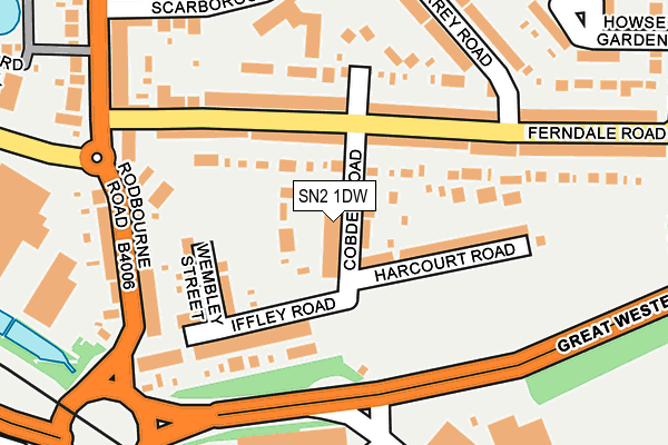 SN2 1DW map - OS OpenMap – Local (Ordnance Survey)