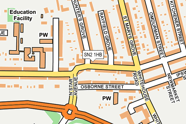 SN2 1HB map - OS OpenMap – Local (Ordnance Survey)