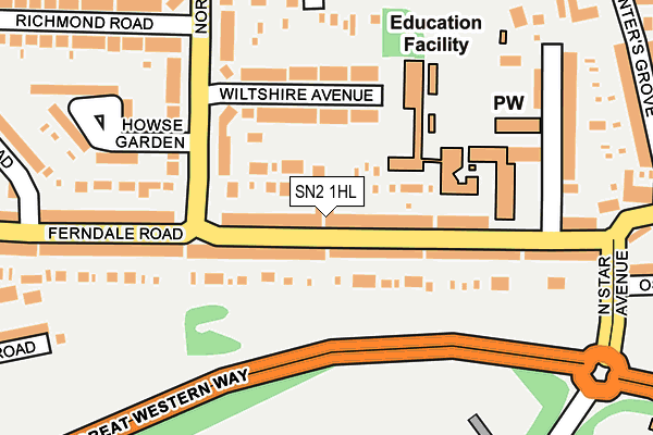 SN2 1HL map - OS OpenMap – Local (Ordnance Survey)