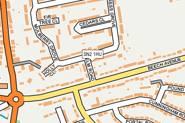 SN2 1HU map - OS OpenMap – Local (Ordnance Survey)