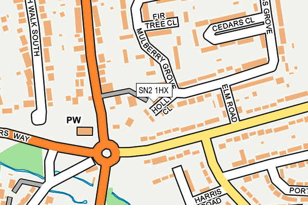 SN2 1HX map - OS OpenMap – Local (Ordnance Survey)