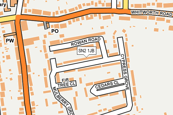 SN2 1JB map - OS OpenMap – Local (Ordnance Survey)