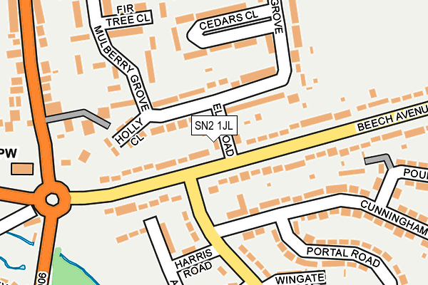SN2 1JL map - OS OpenMap – Local (Ordnance Survey)