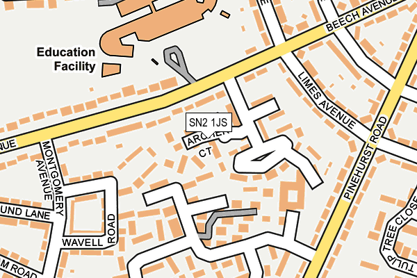 SN2 1JS map - OS OpenMap – Local (Ordnance Survey)