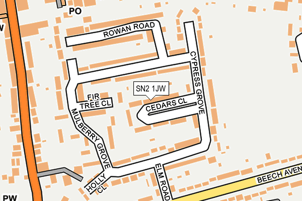 SN2 1JW map - OS OpenMap – Local (Ordnance Survey)