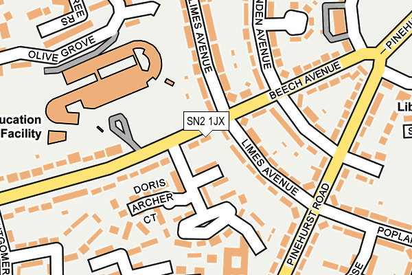 SN2 1JX map - OS OpenMap – Local (Ordnance Survey)