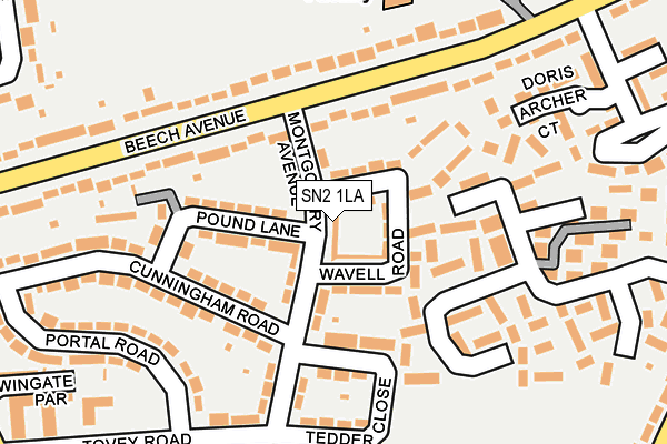 SN2 1LA map - OS OpenMap – Local (Ordnance Survey)