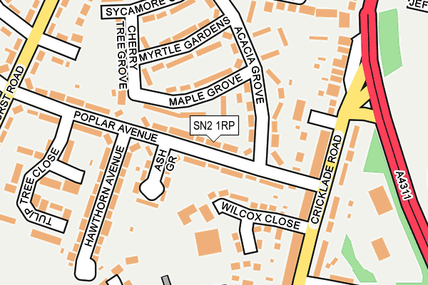 SN2 1RP map - OS OpenMap – Local (Ordnance Survey)
