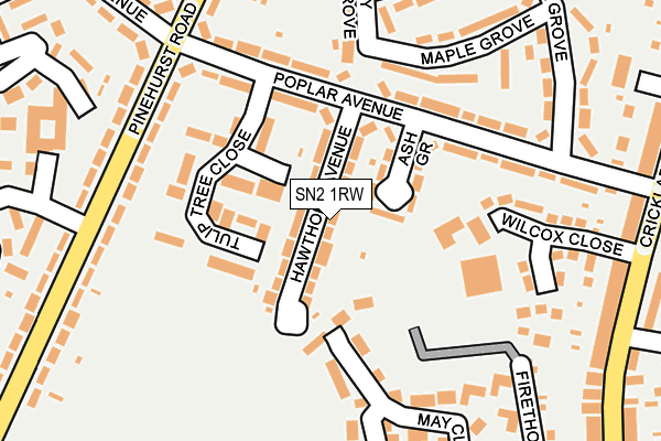 SN2 1RW map - OS OpenMap – Local (Ordnance Survey)