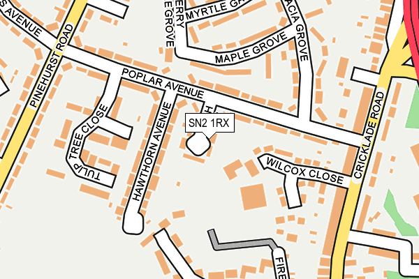 SN2 1RX map - OS OpenMap – Local (Ordnance Survey)