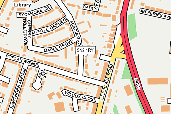 SN2 1RY map - OS OpenMap – Local (Ordnance Survey)