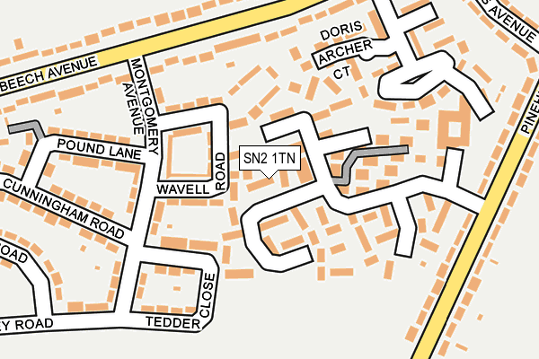 SN2 1TN map - OS OpenMap – Local (Ordnance Survey)