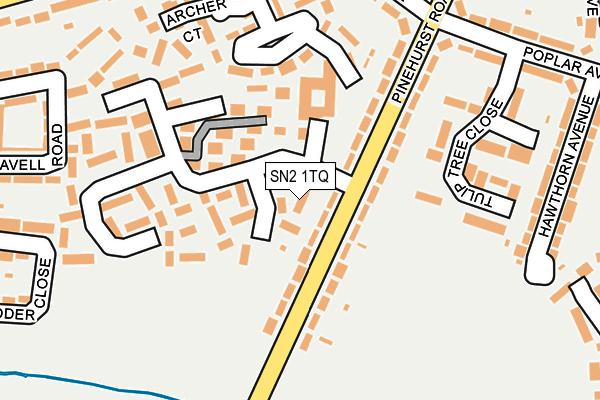 SN2 1TQ map - OS OpenMap – Local (Ordnance Survey)